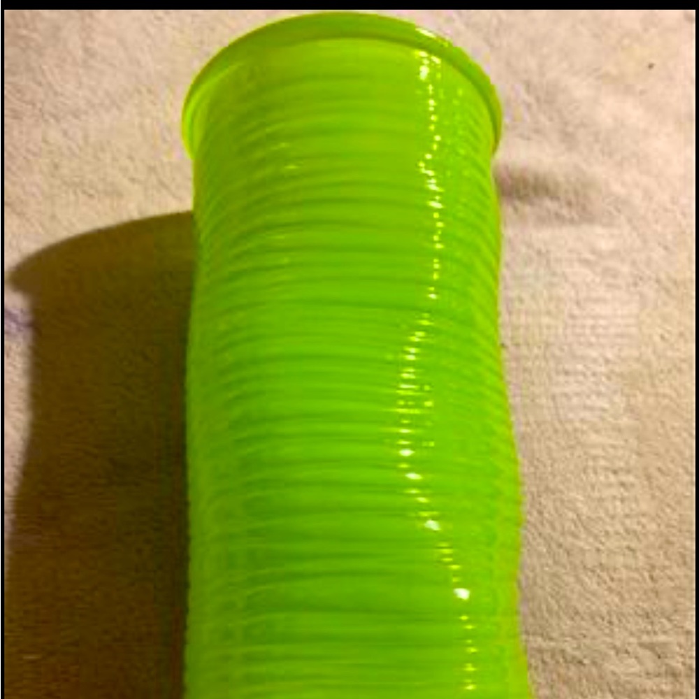 Vase Beautiful Lime green vase with Horizontal Ridges
